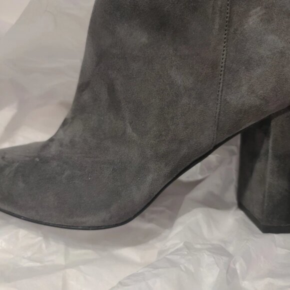 🔥WHITE HOUSE BLACK MARKET Sz 9 BLACKENED PEARL SUEDE Stud Strap Zipper Boots - Picture 5 of 8